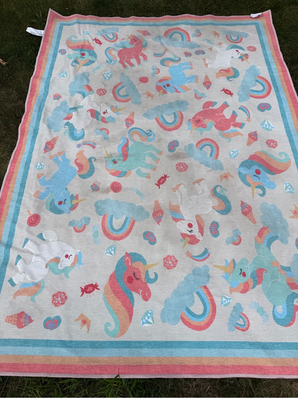 Rugable unicorn rug and pad